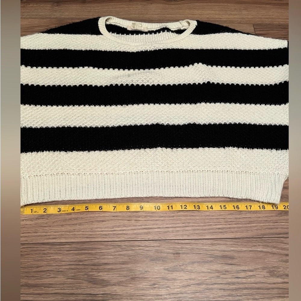 Denim & Supply Ralph Lauren Black and White Striped Crewneck Sweater - Picture 3 of 6